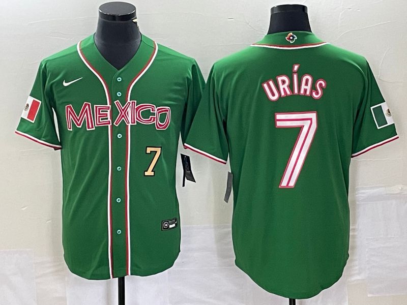 Men 2023 World Cub Mexico #7 Urias Green Nike MLB Jersey31->more jerseys->MLB Jersey